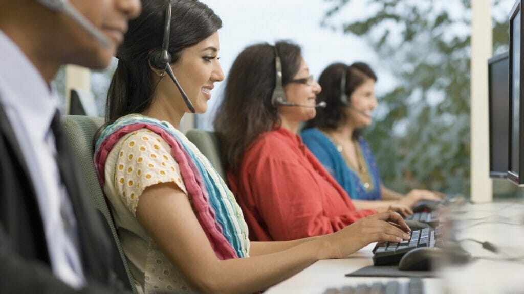 Indian girl Working in a call center