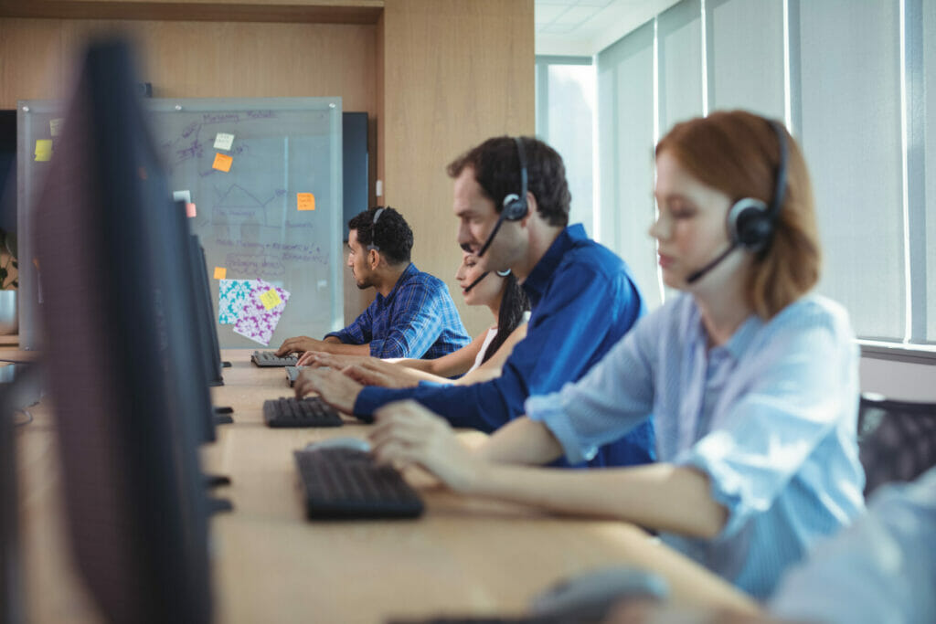 business people working at call center NMU5HMX